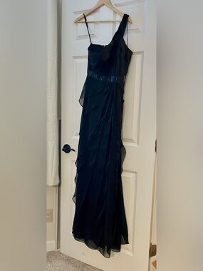 Black one shoulder cocktail dress